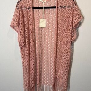 Swimsuit cover up/cardigan with fringe